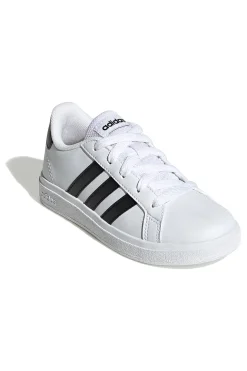 Adidas Grand Court 2 K Weiße Sneakers mit schwarzen Streifen