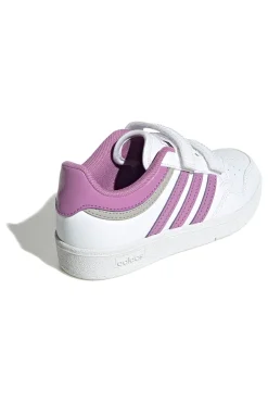 Adidas Hoops 4.0 CF C Sneaker in Weiß und Lila mit Klettverschluss