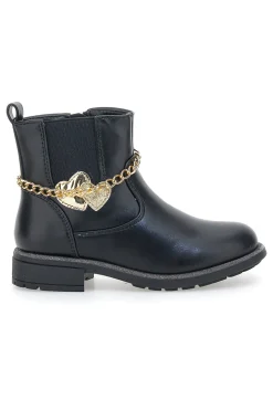Anfibi neri con catena decorativa Grazia Girl 456456