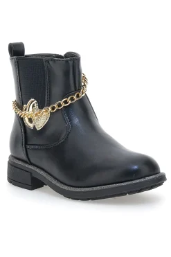 Anfibi neri con catena decorativa Grazia Girl 456456