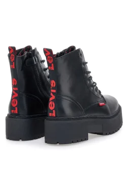 Anfibi neri platform con zip laterale e dettagli logati Levi's VCOO0021S