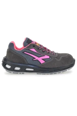 Antinfortunistiche grigie e rosa basse traspiranti U.Power Verok ESD S1PS SR