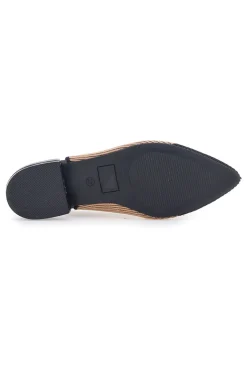 Ballerine beige e nere in tessuto con soletta morbida The First PRESZ11