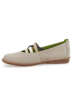 Ballerine beige in vera pelle con fasce elastiche Prima riga 19840FRUIT