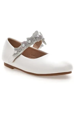 Ballerine bianche con cinturino gioiello Grazie girl 392609S