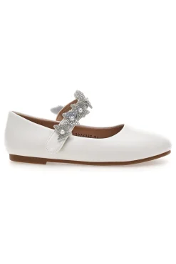 Ballerine bianche con cinturino fiocchi gioiello Grazie girl 392609S