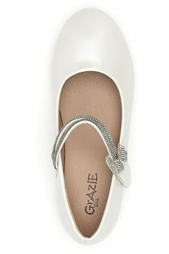 Ballerine bianche con cinturino glitter a cuore Grazie girl 392607S
