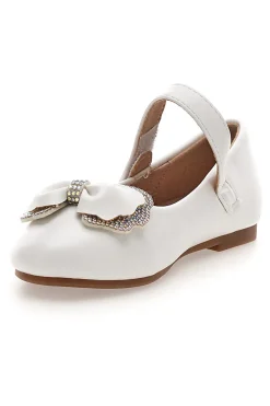 Ballerine bianche con fiocco arcobaleno Grazie girl 392608S