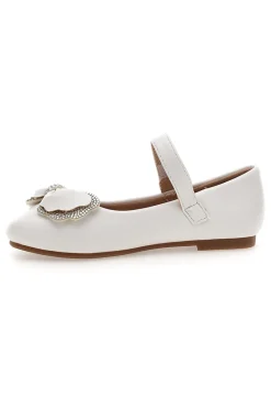 Ballerine bianche con fiocco arcobaleno Grazie girl 392608S