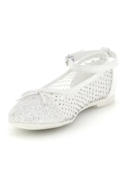 Ballerine bianco traforato cinturino regolabile Grazie girl 120568B