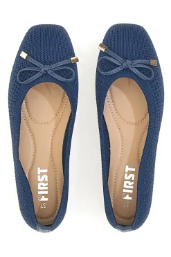 Ballerine blu in tessuto con soletta morbida The First PRE3