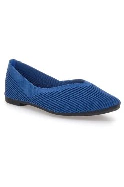 Ballerine blu in tessuto con soletta morbida The First PREA614