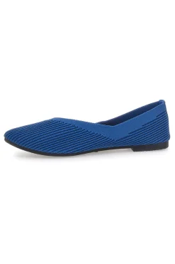 Ballerine blu in tessuto con soletta morbida The First PREA614