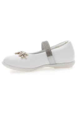 Ballerine con fiori e strass bianche ENERGY E705