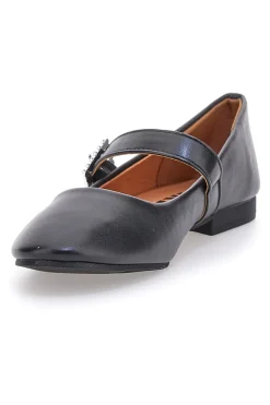 Ballerine nere con cinturino gioiello The First IDEA2285