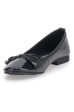 Ballerine nere con punta lucida e fiocco The First IDE1070