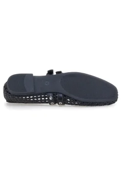 Ballerine nere intrecciate con fibbie The First IDE12 da Donna