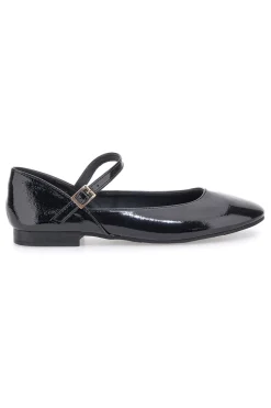 Ballerine nere verniciate con cinturino The First IDEA01