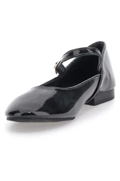 Ballerine nere verniciate con cinturino The First IDEA01