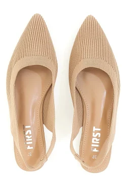 Ballerine slingback beige in tessuto The First PREA617