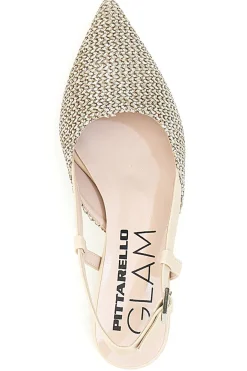 Ballerine Slingback Beige con Tomaia Intrecciata PITTARELLO GLAM 3124