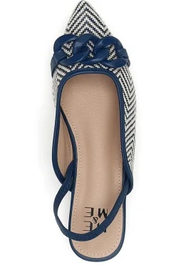 Ballerine slingback blu con fiocco e punta a contrasto Me & Me D729H1