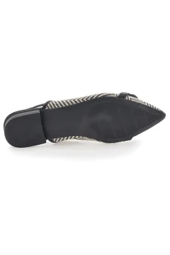 Ballerine slingback nere con fiocco e punta a contrasto Me & Me D729H1