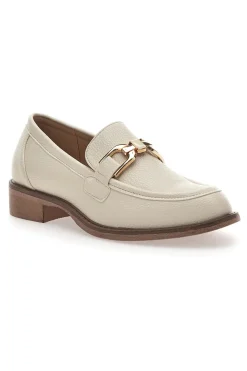 Beige Damen-Loafer mit goldenem Bit Le Havre Paris 1133