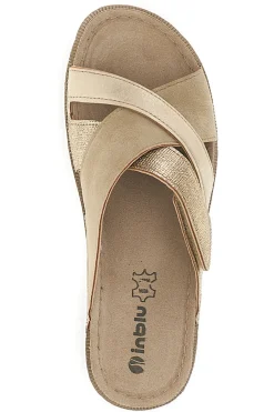 Beige Hausschuhe mit gekreuzten Riemen Inblu 57 CN