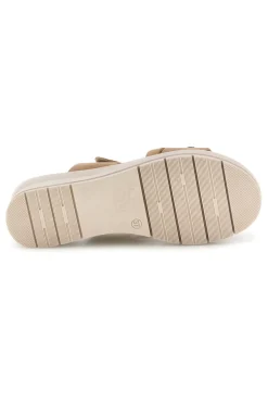 Beige Hausschuhe mit Hufeisen und verstellbarem Riemen Prima riga B315