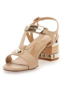Beige Sandalen mit 6,5 cm Absatz für Damen Laura Biagiotti 8518M