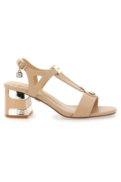 Beige Sandalen mit 6,5 cm Absatz für Damen Laura Biagiotti 8518M