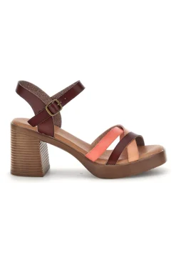 Beige Sandalen mit Absatz und Plateau Prima riga AD897701