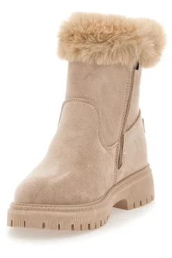 Beige Stiefeletten mit Pelzbesatz und Innenfutter Carrera CAW759096363