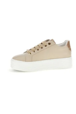 Beige Turnschuhe mit seitlichem Reißverschluss Plattform Burani 52031C769