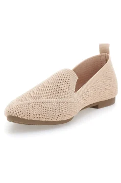 Beigefarbene Ballerinas aus Stoff mit weicher Innensohle The First PRE1