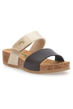 Beige-schwarze Hausschuhe mit Komfortsohle PITTARELLO ECO 293A480SR