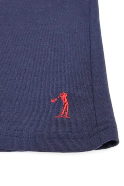 Bermuda blu in cotone con logo ricamato Us golf BE001