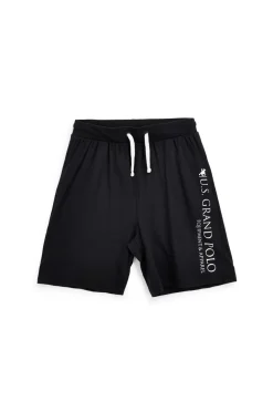 Bermuda nero in cotone U.s.grand polo US61713M