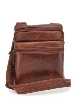 Black Shoot BS2660/T Kompakte braune Doppelreißverschlusstasche