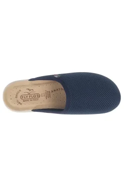 Blaue Hausschuhe mit rutschfester Innensohle aus echtem Leder Fly Flot 90T40368FE