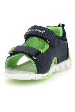 Blaue und grüne Superga Riemchensandalen S83U507