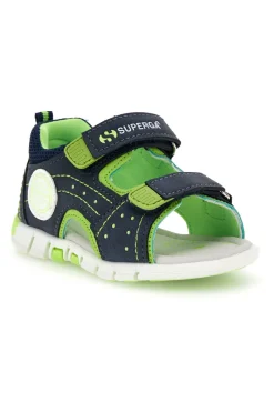 Blaue und grüne Superga Riemchensandalen S83U507