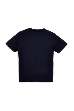 Blaues T-Shirt mit Baumwolle serafino Halsausschnitt Us Golf TS1103
