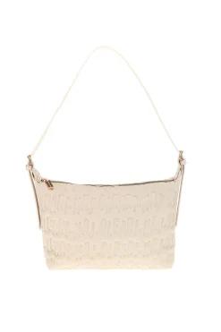 Borsa a spalla panna con logo in rilievo Naj-oleari 61996/SOFY2
