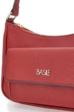 Borsa a spalla rossa con tasca frontale Basile Class BA11950ESAF