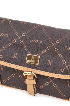 Borsa a Tracolla Marrone con Dettagli Dorati Lancetti 258-5