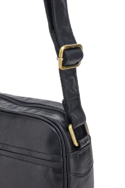 Borsa a tracolla nera compatta con zip Basile BA3543TI