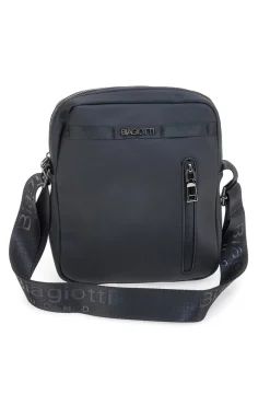 Borsa a tracolla nera con zip frontale Biagiotti MOI LB25W-464/1/TRAC