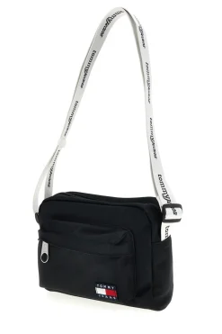 Borsa a Tracolla Nera in Tessuto con Tracolla con Logo Tommy Jeans 18462